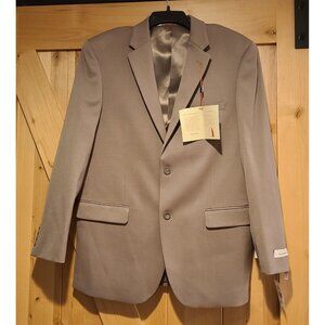 New! Ferretti Uomo Men’s Suit Blazer Tan Wool Size 40R 34W Oxford 100% Wool
